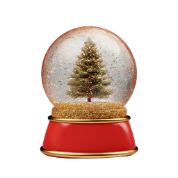 Christmas Snow Globe Icon with Festive Tree Design