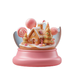 Christmas Snow Globe Gingerbread House Icon