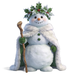 Festive Christmas Snowman with Holly Crown Icon