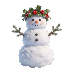 Christmas Snowman with Holly Crown Holiday Icon