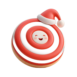 Christmas Spiral Cookie Santa Hat Holiday Icon