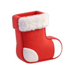 Icono de bota navideña festiva | Decoración navideña 3D