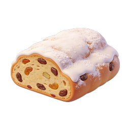Christmas Stollen Bread Icon - Festive Holiday Pastry