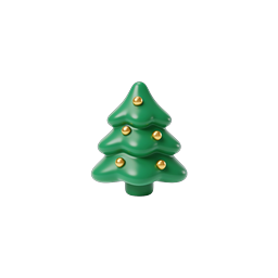 3D Christmas Tree Icon - Festive Holiday Decoration