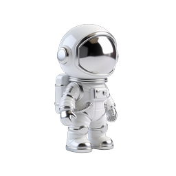 Chrome Astronaut 3D Icon - Futuristic Space Explorer