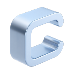 Chrome Letter C Icon | 3D Metallic Alphabet Design