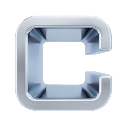 Chrome Letter C Icon - Premium 3D Metallic Alphabet