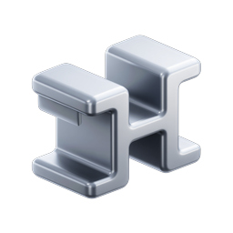 Chrome Letter H Icon - Metallic 3D Typography Design