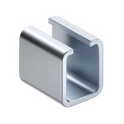 Chrome Metal Clip Icon - 3D Realistic Silver Object