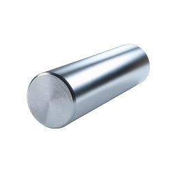 Chrome Metal Cylinder 3D Icon | Industrial Steel Component