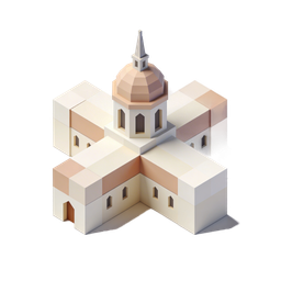 Stylized Geometric Building Icon for Modern Designs