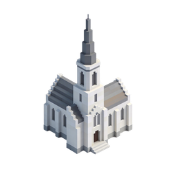 Stylish Isometric Church Icon for Community Projects