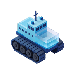 游戏用 Voxel 教堂坦克等轴测 3D 图标