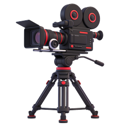 Professional Cinema Camera 3D Icon for Film Production