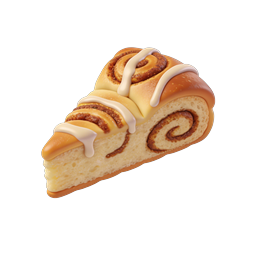 Delicious 3D Cinnamon Roll Icon with Icing Drizzle