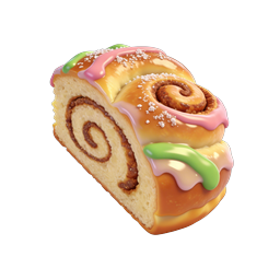 Cinnamon Roll Pastry Icon - Sweet Bakery Dessert 3D