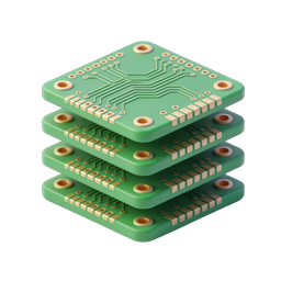 Stacked Circuit Board PCB Icon | Technology 3D Render
