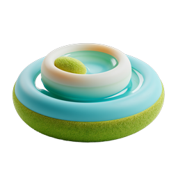Circular Grass Rings 3D Nature Icon | Eco-Friendly Design