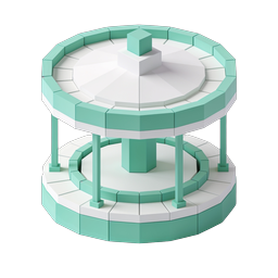 Kreisförmiger Pavillon 3D Isometrisches Icon - Minzgrün
