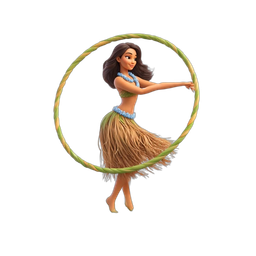 Vibrant Hula Dancer Icon for Culture and Dance