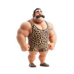 Icono de luchador musculoso dinámico para temas deportivos