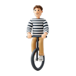 Cheerful Bicycle Rider Icon for Active Lifestyle
