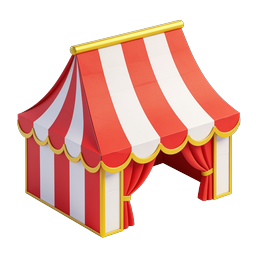 Icona tendone da circo 3D - Illustrazione tendone da carnevale