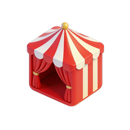 Icona 3D tendone da circo - Design per carnevale ed eventi