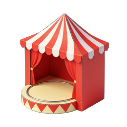 3D Circus Tent Icon - Carnival Performance Stage