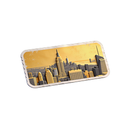 Vintage City Skyline Postcard 3D Icon