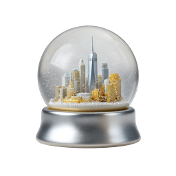 City Snow Globe Icon - Urban Winter Skyline