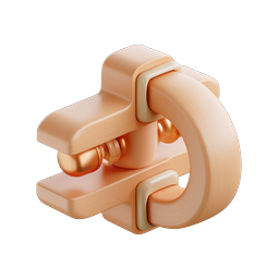 3D Clamp Icon - Glossy Mechanical Design Element