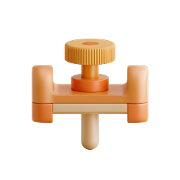 Orange Clamp Holder 3D Icon for Equipment