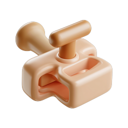 Clay-Style Clamp Tool Icon | 3D Hardware Illustration