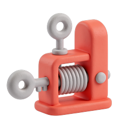 3D Clay-Style Clamp Vise Tool Icon