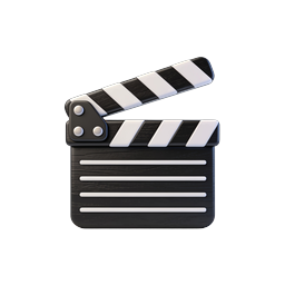 3D Clapperboard Movie Slate Cinema Icon