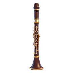 Realistic 3D Clarinet Musical Instrument Icon