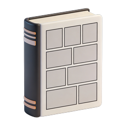 Classic 3D Book Icon with Pattern Pages