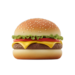 Classic Cheeseburger Icon - 3D Food Illustration