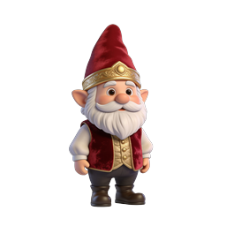 Classic Garden Gnome 3D Character Icon | Fantasy Dwarf