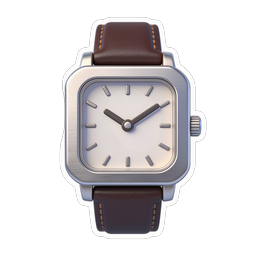Classic Wristwatch Icon | 3D Leather Strap Watch Design