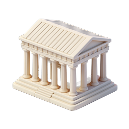 Classical Building Icon for Law and Education Platforms