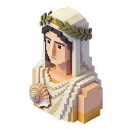 Classical Philosopher Bust Voxel Icon - Greek Roman Statue