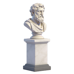 Icona busto in marmo di filosofo classico