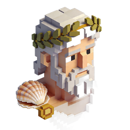 Classical Philosopher Voxel Bust Icon | 3D Pixel Art Statue