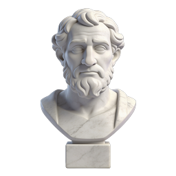 古代ギリシャ哲学者の大理石胸像アイコン | 3D リアリスティック