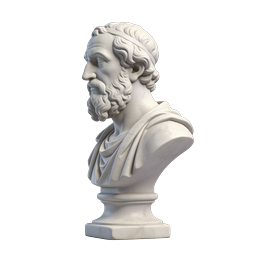 Classical Philosopher Marble Bust Icon | 3D Sculpture