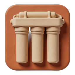 Classical Pillars Icon - 3D Clay Architecture Symbol