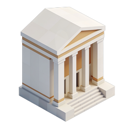 Classical Greek Temple 3D Isometric Icon