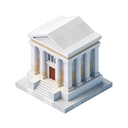 Classical Greek Temple Isometric Icon | 3D Building